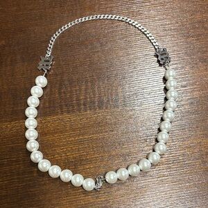 Misbhv Silver and Pearl Necklace